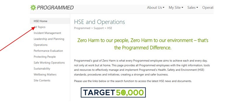 HSE Intranet Page