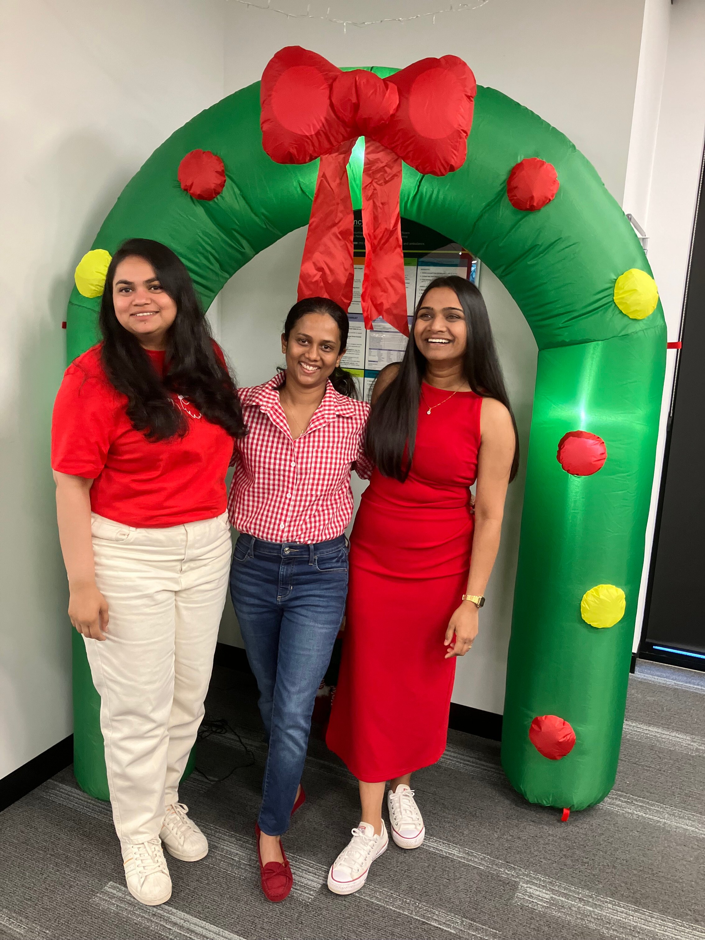 Left to right Nidhi and Nadeeshika and Amee from Programmed FM Canberra Fyshwick office