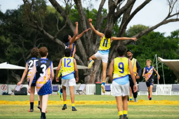 Regional students kick goals at Clontarf Academy's Wadjemup Cup