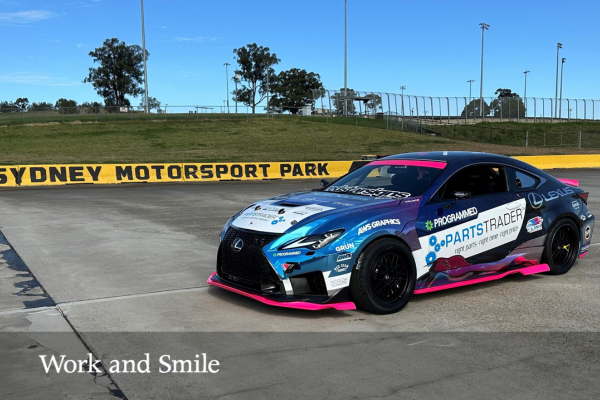 Programmed pro drifter races Down Under