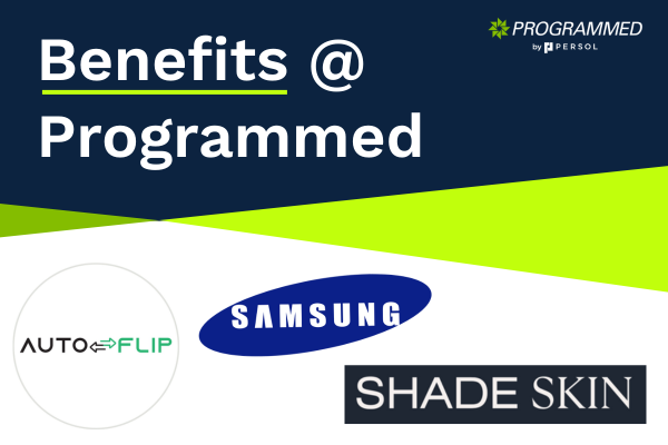 Employee Benefits @ Programmed - Samsung, car sales and skin checks