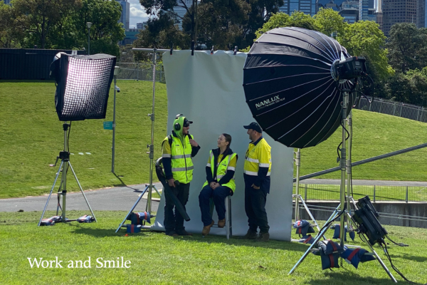 Behind the scenes on our Work and Smile ad with Ashley Maklin