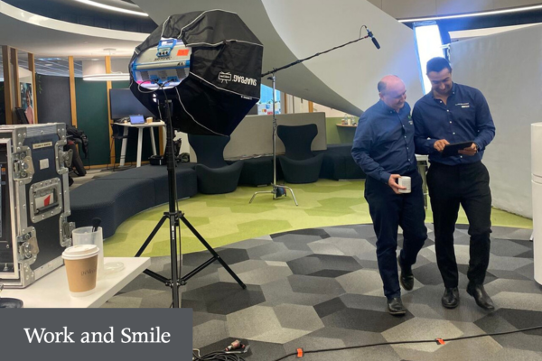Behind the scenes on our Work and Smile ad with Brett Hay